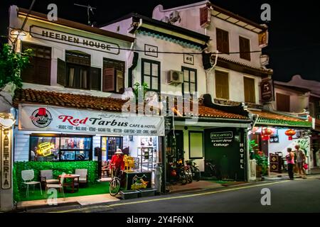 Jonker Street in Chinatown in Melaka während der chinesischen Neujahrsnacht Stockfoto