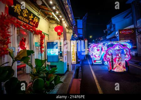 Jonker Street in Chinatown in Melaka während der chinesischen Neujahrsnacht Stockfoto