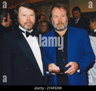 BJÖRN ULVAEUS und Benny Andersson, die früher Teil der ABBA-Gruppe waren Stockfoto