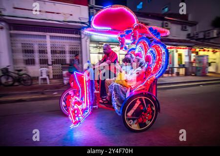 Jonker Street in Chinatown in Melaka während der chinesischen Neujahrsnacht Stockfoto