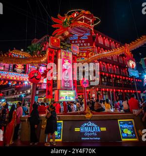 Jonker Street in Chinatown in Melaka während der chinesischen Neujahrsnacht Stockfoto
