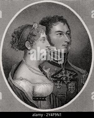 Prinzessin Charlotte of Wales (1796-1817) - Gravurporträt Stockfoto