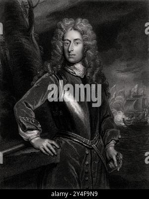 George Byng, lst Viscount Torrington (1663-1733) - Gravur Portrait Stockfoto