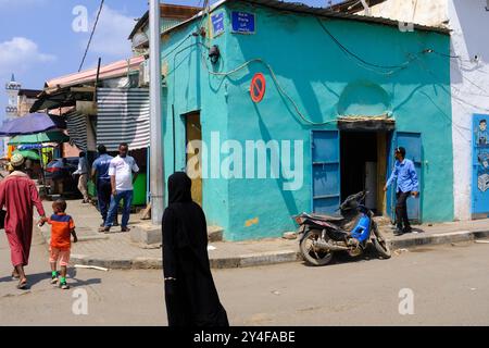 Dschibuti: Atmosphäre in der Altstadt, Straße „Rue de Paris“ Stockfoto