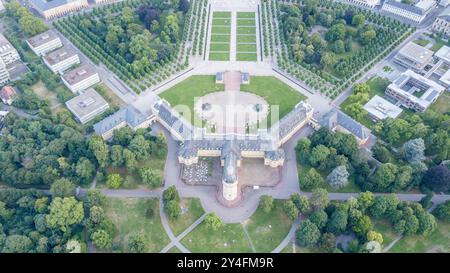 Luftaufnahme des Schlosses Karlsruhe in Deutschland Stockfoto