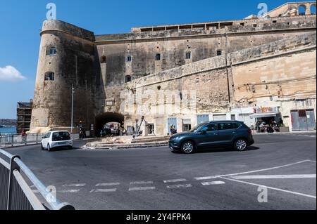 Fort Lascaris aus dem Steinbruchkrieg in Valletta Malta Stockfoto