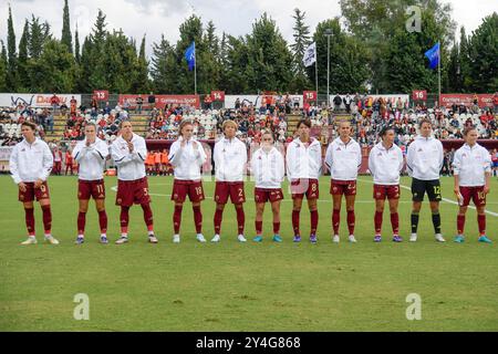 Roma, Italien. September 2024. Während der UEFA Women's Champions League 2024/2025 Runde 2 zwischen AS Roma und Servette im Tre Fontane Stadion Rom am 18. September 2024. Sport - Fußball. (Foto: Fabrizio Corradetti/LaPresse) Credit: LaPresse/Alamy Live News Stockfoto