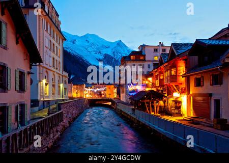 Berühmtes Dorf Chamonix, Haute Savoie, Rhone Alps, Frankreich Stockfoto