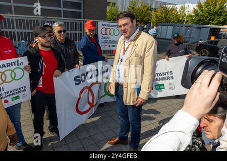 Brüssel, Belgien September 2024. Besuch der Wirtschaftskammer des bundesparlaments im Audi Werk in Brüssel, Mittwoch, 18. September 2024. Die Wirtschaftskommission der Kammer setzte heute die Arbeiten zu Audi Brüssel fort. BELGA FOTO NICOLAS MAETERLINCK Credit: Belga News Agency/Alamy Live News Stockfoto