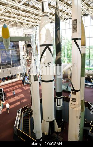 Atomraketen aus der Zeit des Kalten Krieges im National Air and Space Museum in Washington, DC Stockfoto