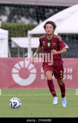 Roma, Italien. September 2024. AS Roma Moeka Minami bei der UEFA Women's Champions League 2024/2025 Runde 2 zwischen AS Roma und Servette im Tre Fontane Stadion Rom am 18. September 2024. Sport - Fußball. (Foto: Fabrizio Corradetti/LaPresse) Credit: LaPresse/Alamy Live News Stockfoto