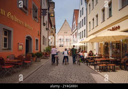Erfurt, Deutschland - 21. Mai 2023: Stadtleben in der Altstadt, historisches Erbe. Stockfoto