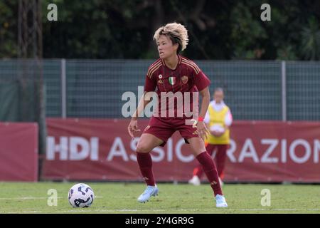 Roma, Italien. September 2024. AS Roma Moeka Minami bei der UEFA Women's Champions League 2024/2025 Runde 2 zwischen AS Roma und Servette im Tre Fontane Stadion Rom am 18. September 2024. Sport - Fußball. (Foto: Fabrizio Corradetti/LaPresse) Credit: LaPresse/Alamy Live News Stockfoto