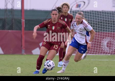 Roma, Italien. September 2024. Giulia Dragoni ALS Roma bei der 2. Runde der UEFA Women's Champions League 2024/2025 zwischen AS Roma und Servette im Tre Fontane Stadion Rom am 18. September 2024. Sport - Fußball. (Foto: Fabrizio Corradetti/LaPresse) Credit: LaPresse/Alamy Live News Stockfoto