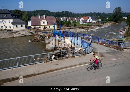 Mikulovice, Tschechische Republik. September 2024. Die Folgen des Hochwassers in Mikulovice, Jeseniky, Region Olmütz, 18. September 2024. Quelle: Ondrej Deml/CTK Photo/Alamy Live News Stockfoto