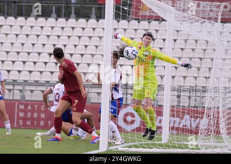 Roma, Italien. September 2024. Während der UEFA Women's Champions League 2024/2025 Runde 2 zwischen AS Roma und Servette im Tre Fontane Stadion Rom am 18. September 2024. Sport - Fußball. (Foto: Fabrizio Corradetti/LaPresse) Credit: LaPresse/Alamy Live News Stockfoto