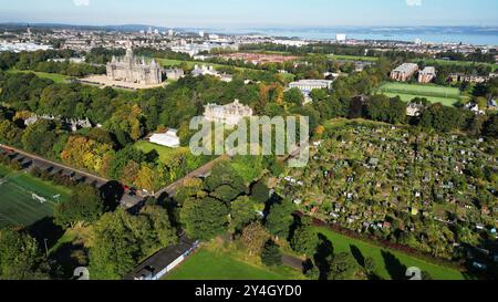 Luftaufnahme des Fettes College, Craigleith Area, Edinburgh, Schottland. Stockfoto