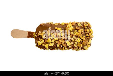 Das Eis auf weißem Hintergrund. Stockfoto