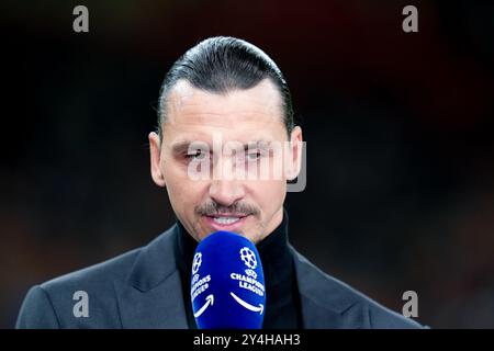 Mailand, Italien. September 2024. Zlatan Ibrahimovic vom AC Milan während des MD1-Spiels der UEFA Champions League 2024/25 zwischen dem AC Milan und Liverpool FC im Stadio San Siro am 17. September 2024 in Mailand. Quelle: Giuseppe Maffia/Alamy Live News Stockfoto