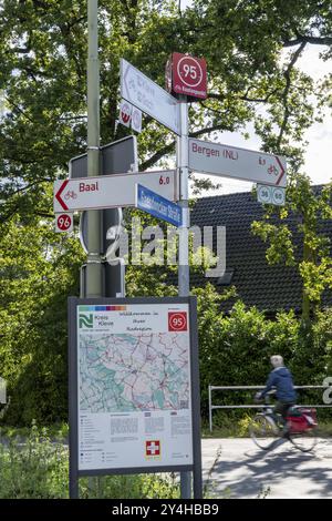 Radwegenetz, Kreuzungssystem, Radwege, Radwege, Routen, Orientierungssystem, Goch, Nordrhein-Westfalen, Deutschland, Europa Stockfoto