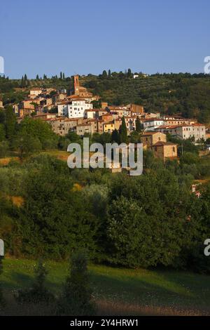 Mittelalterliches Dorf Scrofiano, Provinz Arezzo, Toskana, Italien Stockfoto