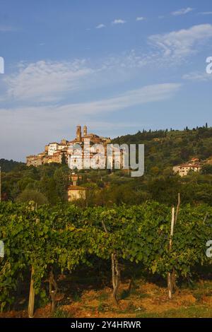 Mittelalterliches Dorf Scrofiano, Provinz Arezzo, Toskana, Italien Stockfoto