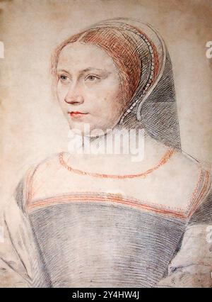 Diane de Poitiers. Porträt der französischen Adligen und Geliebten Heinrichs II. Von Frankreich, Diane de Poitiers (1500–1566) von Jean Clouet, 1525 Stockfoto