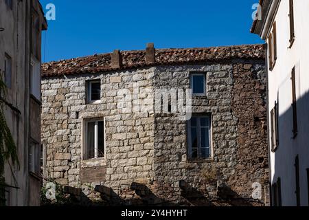 Rue Dr Camille de Rocca Serra, Porto Veccho, Korsika, Frankreich Stockfoto