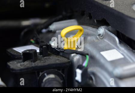 Ölmessstab für Pkw-Motor, Detail Stockfoto
