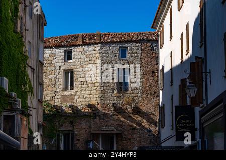 Rue Dr Camille de Rocca Serra, Porto Veccho, Korsika, Frankreich Stockfoto