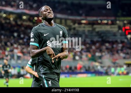 Mailand, Italien. September 2024. Mailand, Italien 17. September 2024 AC Milan - FC Liverpool UEFA Champions League - im Bild: Ibrahima Konaté liverpool Credit: Kines Milano/Alamy Live News Stockfoto