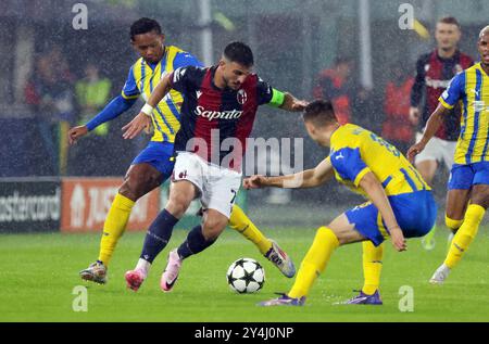 Bologna, Italien. September 2024. Bolognas Riccardo Orsolini während des Fußballspiels der UEFA Champions League zwischen Bologna f.c. und Shakhtar Donetsk im Dall'Ara-Stadion in Bologna, Norditalien, Mittwoch, 18. September, 2024. Sport - Fußball - (Foto Michele Nucci Credit: LaPresse/Alamy Live News Stockfoto