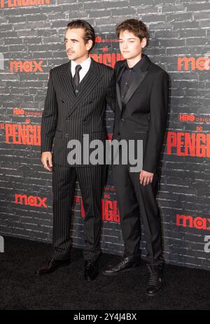 Colin Farrell und Henry Farrell besuchen am 17. September 2024 die HBO Original-Premiere „The Penguin“ im Jazz im Lincoln Center in New York Stockfoto