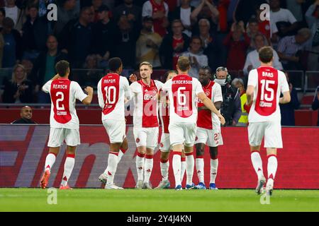 Amsterdam, Niederlande. September 2024. AMSTERDAM, 18.09.2024, JohanCruijff Arena, Football, Eredivisie, Saison 2024/2025, während des Spiels Ajax - Fortuna Sittard, Ajax feiert 1-0 Credit: Pro Shots/Alamy Live News Stockfoto