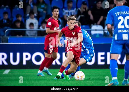 A Coruña, Spanien. Oktober 2022. 1 RFEF League RC Deportivo de la Coruña gegen Linares. Der Spieler Fermín López während des Spiels im Riazor Stadion. Stockfoto