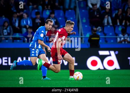 A Coruña, Spanien. Oktober 2022. 1 RFEF League RC Deportivo de la Coruña gegen Linares. Der Spieler Fermín López während des Spiels im Riazor Stadion. Stockfoto