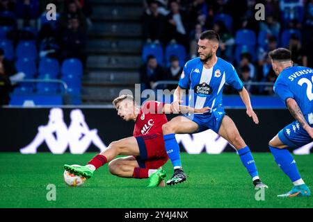A Coruña, Spanien. Oktober 2022. 1 RFEF League RC Deportivo de la Coruña gegen Linares. Der Spieler Fermín López während des Spiels im Riazor Stadion. Stockfoto