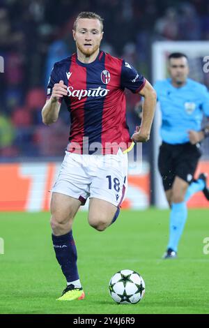 Bologna, Italien. September 2024. Tommaso Pobega vom FC Bologna während des Champions-League-Fußballspiels zwischen Bologna FC und dem FC Shakhtar Donetsk im Renato Dall’Ara-Stadion in Bologna (Italien) am 18. September 2024. Quelle: Insidefoto di andrea staccioli/Alamy Live News Stockfoto