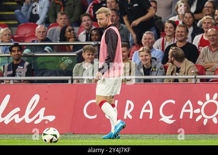 Amsterdam, Niederlande. September 2024. AMSTERDAM, NIEDERLANDE - 18. SEPTEMBER: Aufwärmphase von Davy Klaassen vom AFC Ajax während des niederländischen Eredivisie-Spiels zwischen AFC Ajax und Fortuna Sittard in der Johan Cruijff Arena am 18. September 2024 in Amsterdam, Niederlande. (Foto von Peter Lous/Orange Pictures) Credit: Orange Pics BV/Alamy Live News Stockfoto