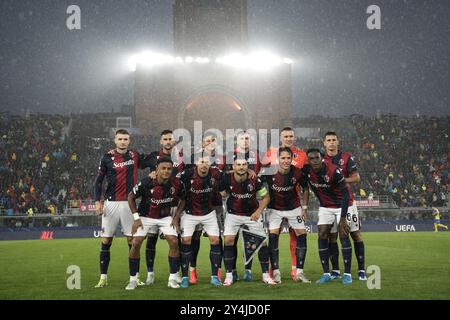 Bologna, Italien. September 2024. Team von Bologna während des Fußballspiels der UEFA Champions League 2024/2025 zwischen Bologna und Shakhtar Donetsk im Renato Dall'Ara Stadion - Sport, Fußball - Bologna, Italien - Mittwoch, 18. September 2024 (Foto: Massimo Paolone/LaPresse) Credit: LaPresse/Alamy Live News Stockfoto