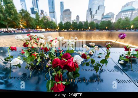 9/11 Memorial in New York am Mittwoch, den 11. September 2024 zum 23. Jahrestag der Terroranschläge vom 11. September 2001. (© Richard B. Levine) Stockfoto