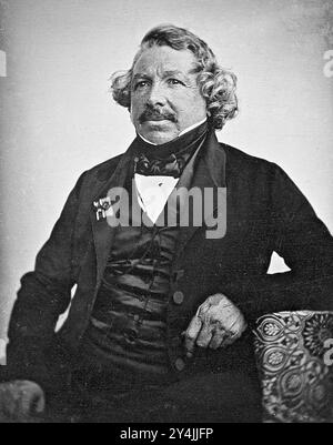 Louis Daguerre, Louis-Jacques-Mandé Daguerre (1787–1851) französischer Fotograf, Erfinder des Daguerreotypisierungsprozesses der Fotografie. Stockfoto