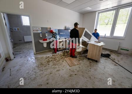 Bohumin, Region Ostrava. September 2024. Überflutetes Krankenhaus aufgrund der überfluteten oder in Bohumin, Region Ostrava, Tschechische Republik, 18. September 2024. Quelle: VIT Simanek/CTK Photo/Alamy Live News Stockfoto