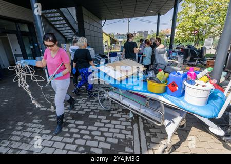 Bohumin, Region Ostrava. September 2024. Überflutetes Krankenhaus aufgrund der überfluteten oder in Bohumin, Region Ostrava, Tschechische Republik, 18. September 2024. Quelle: VIT Simanek/CTK Photo/Alamy Live News Stockfoto