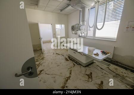 Bohumin, Region Ostrava. September 2024. Überflutetes Krankenhaus aufgrund der überfluteten oder in Bohumin, Region Ostrava, Tschechische Republik, 18. September 2024. Quelle: VIT Simanek/CTK Photo/Alamy Live News Stockfoto