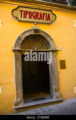 Castiglion Fiorentino ist eine kleine Stadt in der östlichen Toskana, in der Provinz Arezzo, zwischen den Städten Arezzo und Cortona. Es ist gut, nein Stockfoto