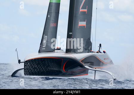 September 2024; Hafen von Barcelona, Katalonien, Spanien; Americas Cup 2024, Louis Vuitton Cup Halbfinale Yachtrennen; Ineos Britannia Stockfoto