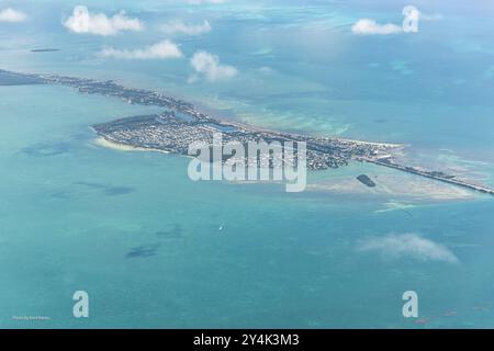 Luftaufnahme des Lower Matecumbe Key, Florida, USA. Stockfoto