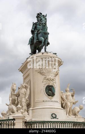 Der Praco do Comercio ist einer der größten öffentlichen Plätze in Lissabon. Stockfoto