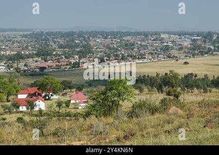 Schlachtfeld von Talana Hill, 20. Oktober 1899, 2. Anglo-Buren-Krieg, moderner Blick auf Dundee, KwaZulu-Natal, Südafrika, koloniale Militärgeschichte Stockfoto